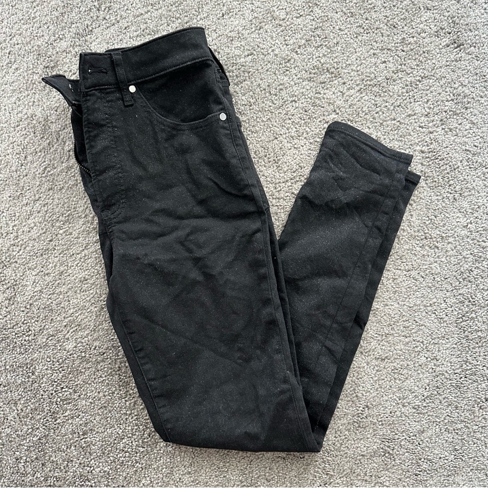 Express Black Shimmer Skinny Jeans